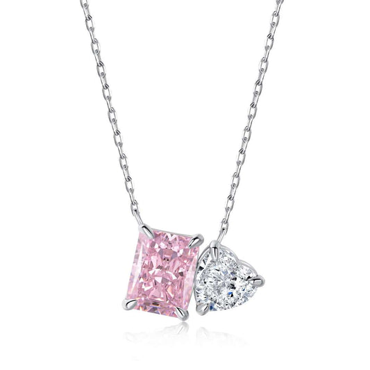 [LuckyStar]Dazzling Square & Heart Shape Necklace