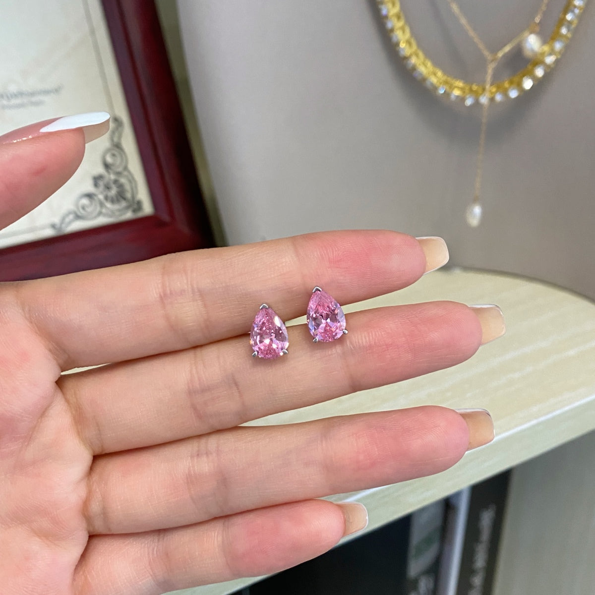[LuckyStar]Ornate Water Drop Shape Earrings
