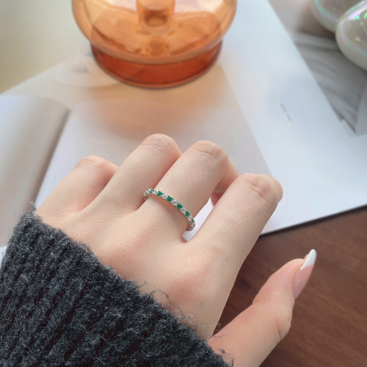 [LuckyStar]Exquisite Colorful Round Cut Tennis Ring