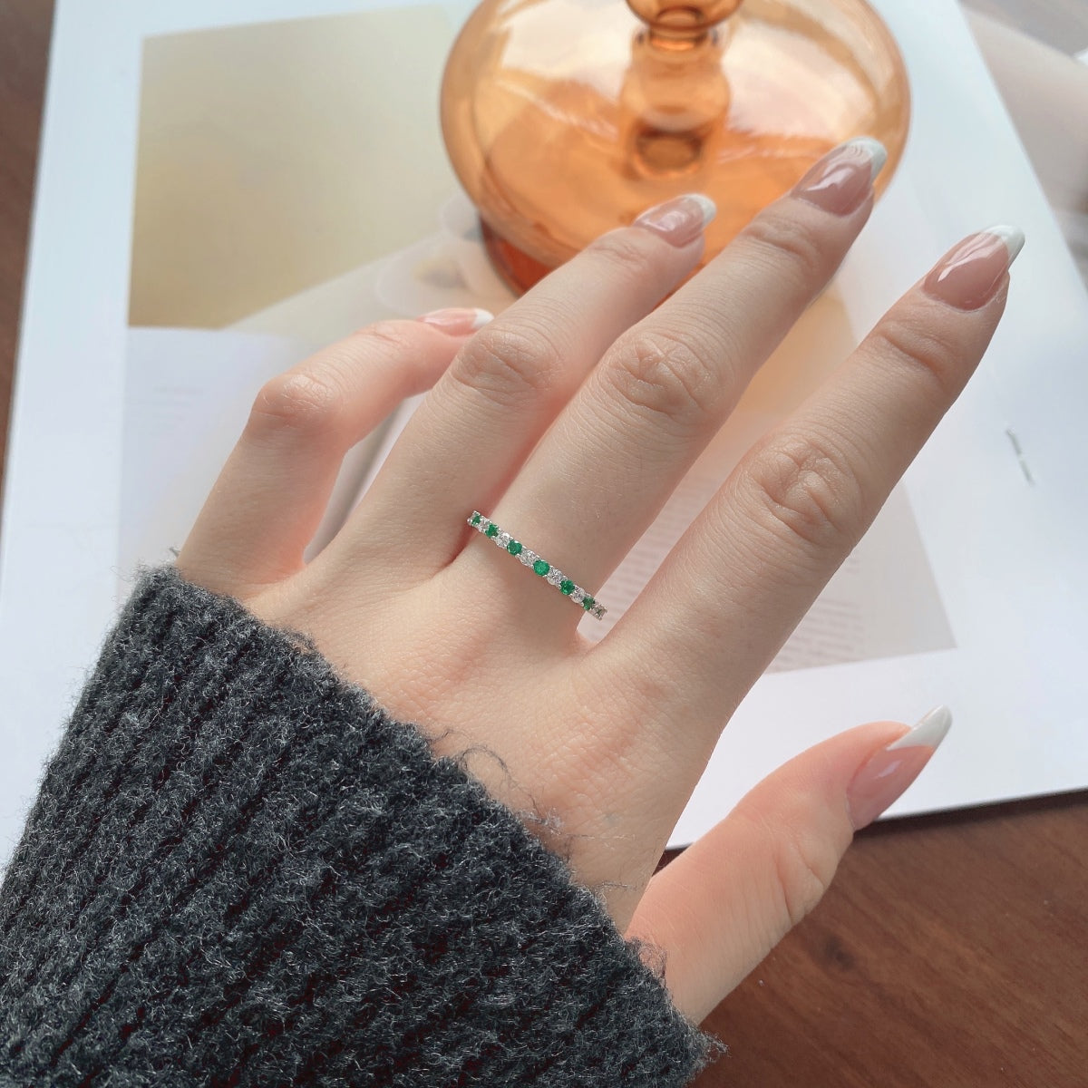 [LuckyStar]Exquisite Colorful Round Cut Tennis Ring