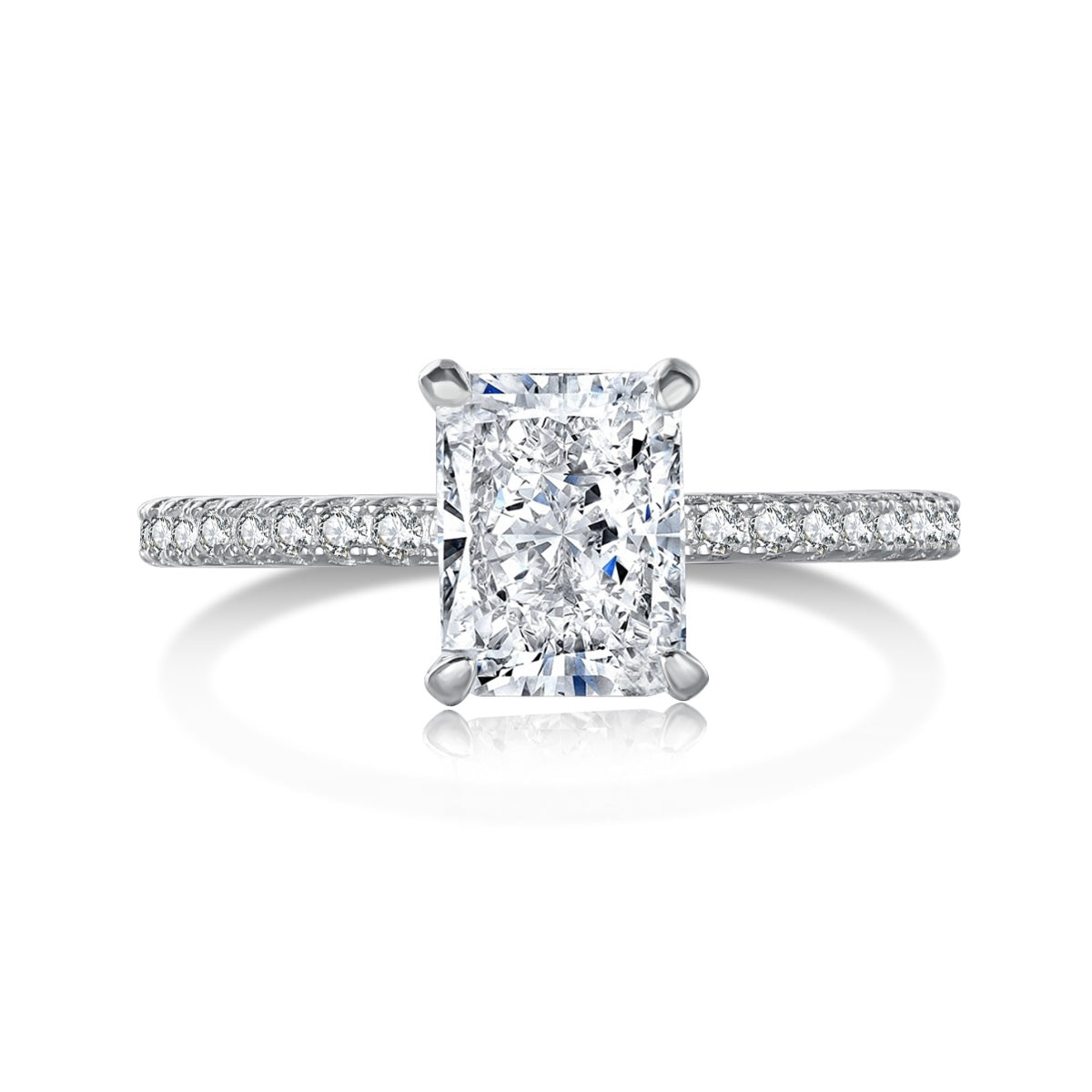 [LuckyStar]2.0 Carat Dazzling Sparkling Radiant Cut Party Ring