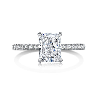 [LuckyStar]2.0 Carat Dazzling Sparkling Radiant Cut Party Ring