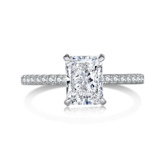 [LuckyStar]2.0 Carat Dazzling Sparkling Radiant Cut Party Ring