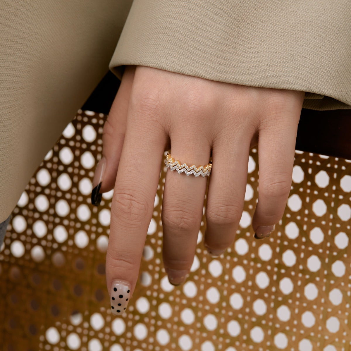 [LuckyStar]Delicate Enchanting Wave Shape Daily Ring