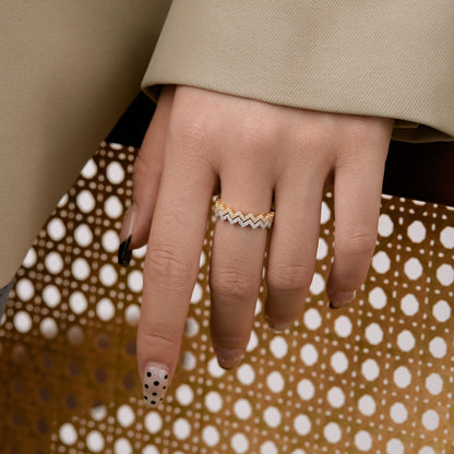 [LuckyStar]Delicate Enchanting Wave Shape Daily Ring