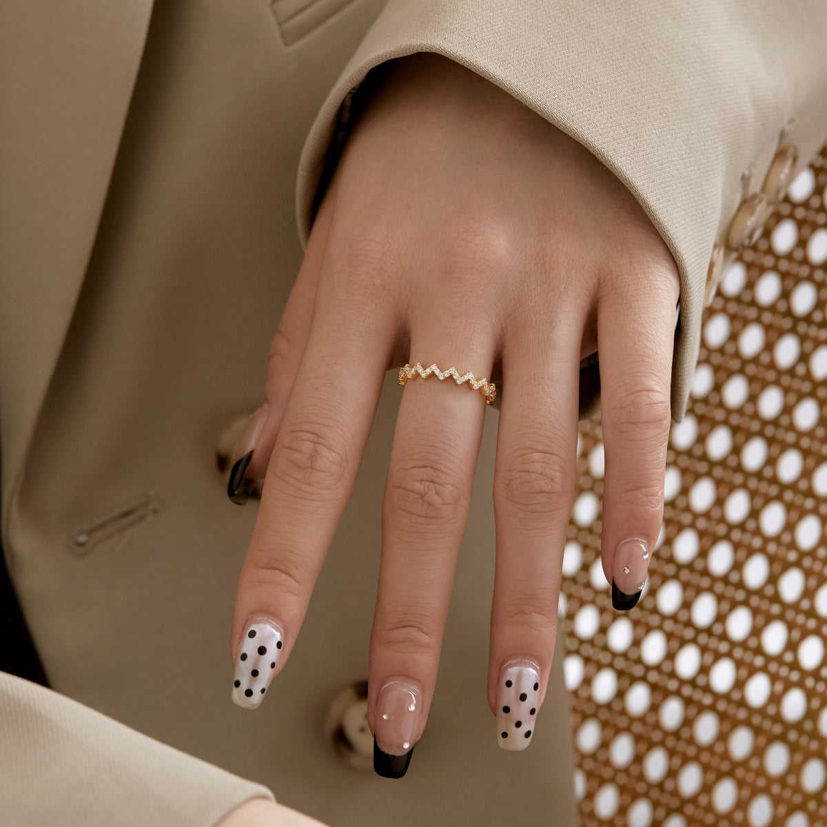 [LuckyStar]Delicate Enchanting Wave Shape Daily Ring