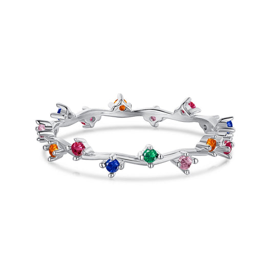 [LuckyStar]Radiant Colorful Round Cut Daily Ring