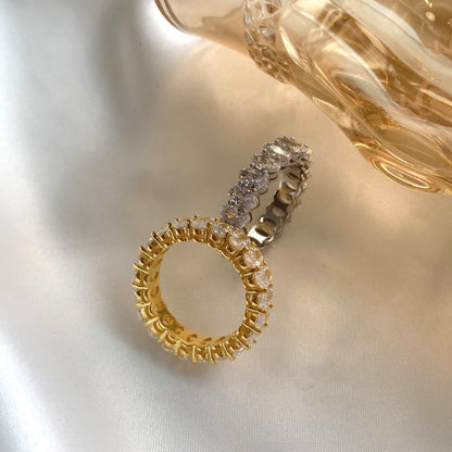 [LuckyStar]Ornate Oval Cut Tennis Ring