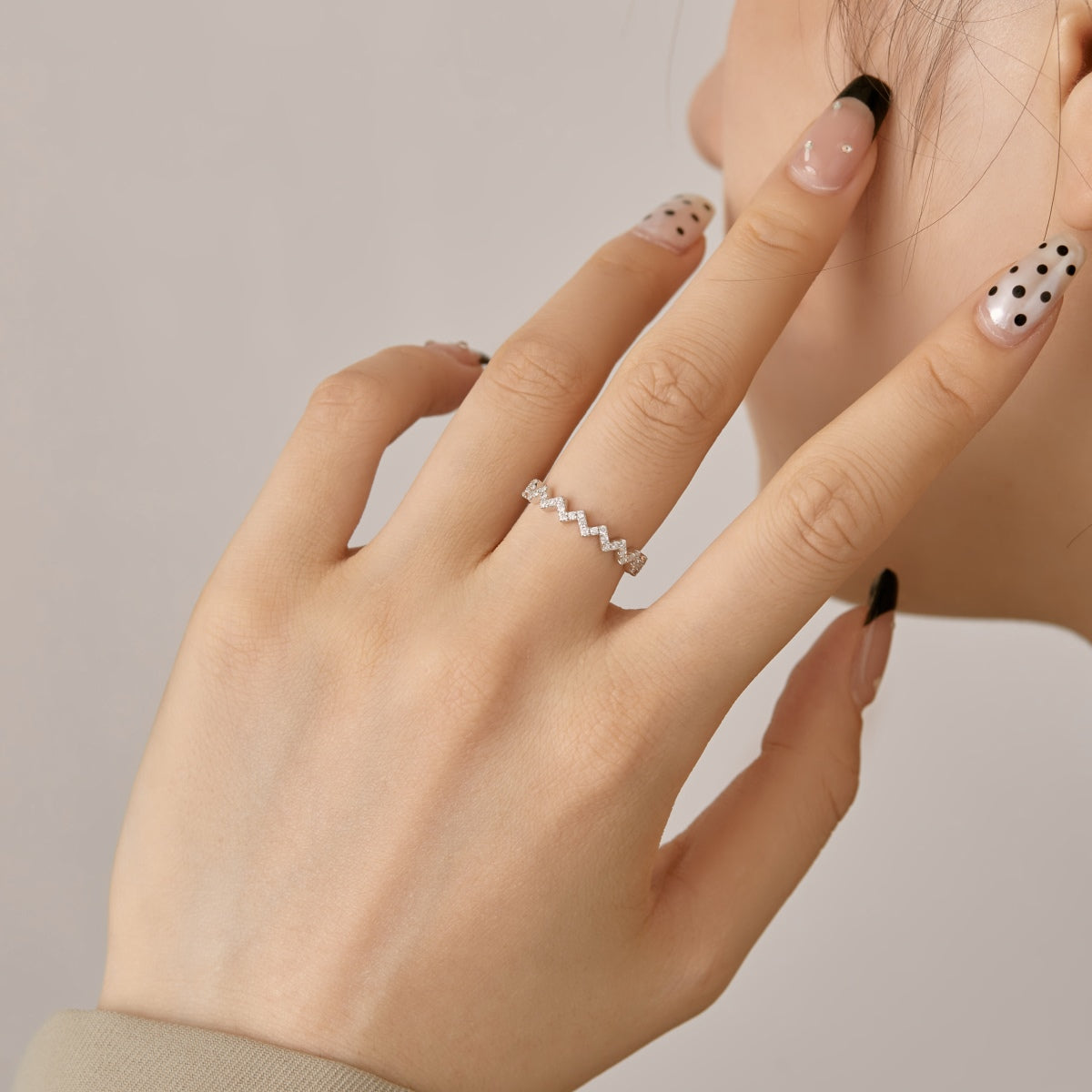 [LuckyStar]Delicate Enchanting Wave Shape Daily Ring