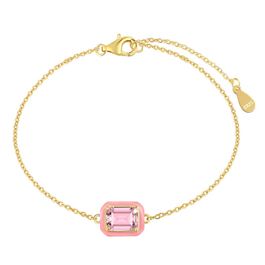 [LuckyStar]2.0 Carat Sparkling Colorful Emerald Cut Daily Bracelet