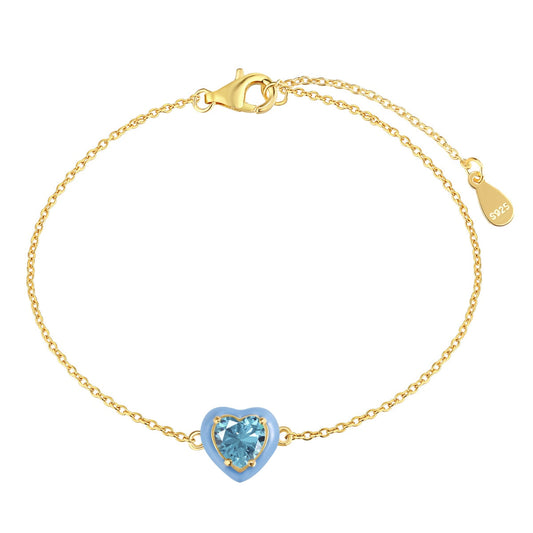 [LuckyStar]Sparkling Romantic Heart Shape Lover Bracelet