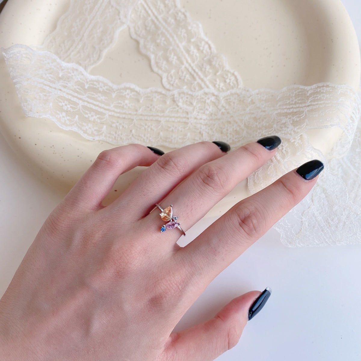 [LuckyStar]Radiant Colorful Multi Cut Daily Ring
