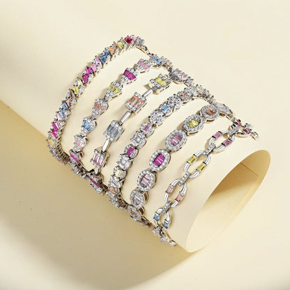 [LuckyStar]Ornate Sparkling Multi Cut Party Bracelet