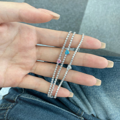 [LuckyStar]0.5 Carat Elegant Romantic Heart Shape Lover Bracelet
