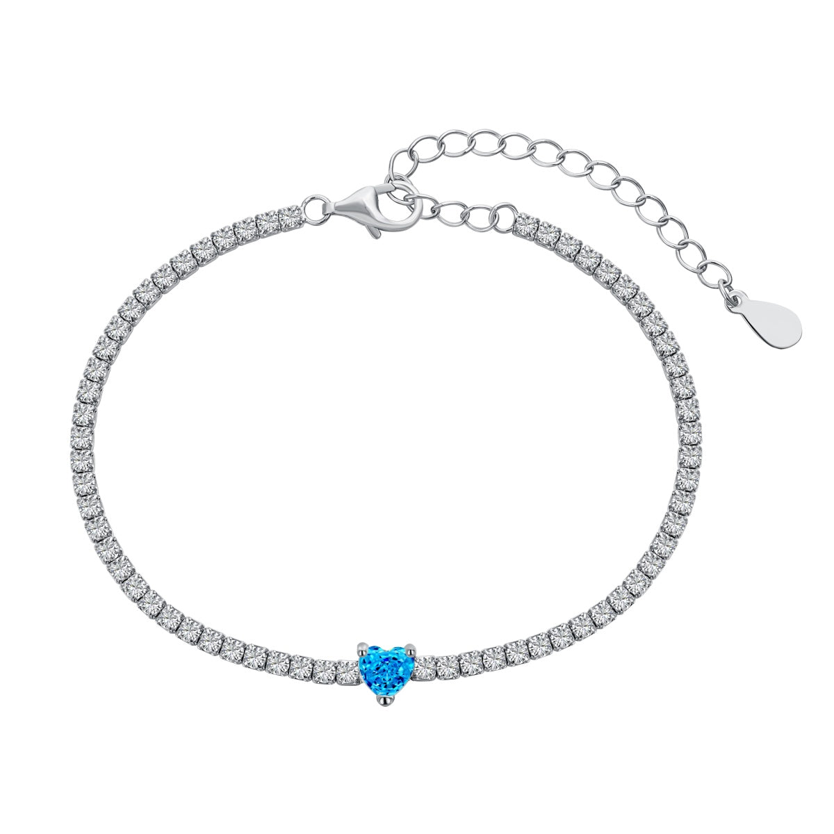 [LuckyStar]0.5 Carat Elegant Romantic Heart Shape Lover Bracelet