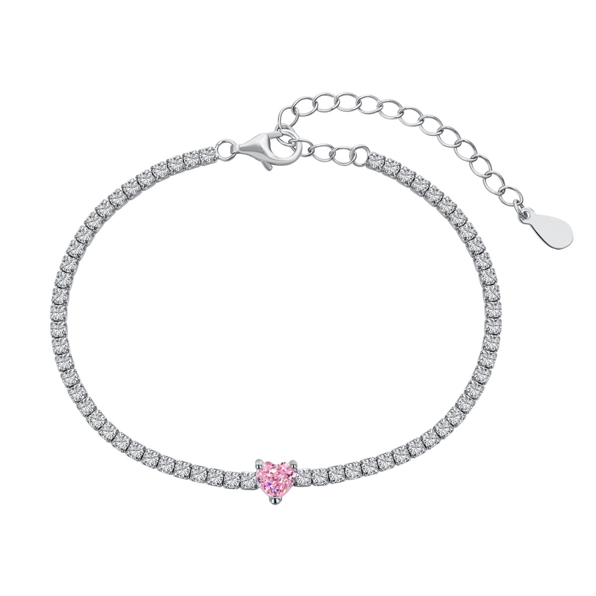 [LuckyStar]0.5 Carat Elegant Romantic Heart Shape Lover Bracelet