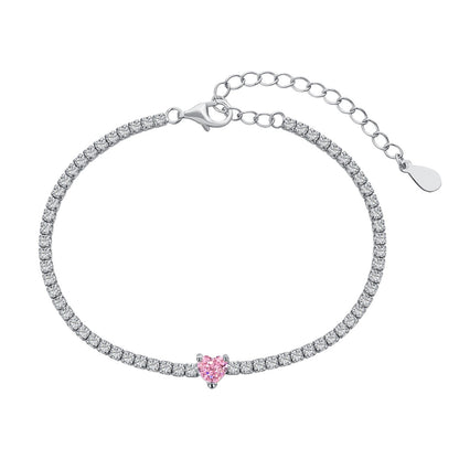 [LuckyStar]0.5 Carat Elegant Romantic Heart Shape Lover Bracelet