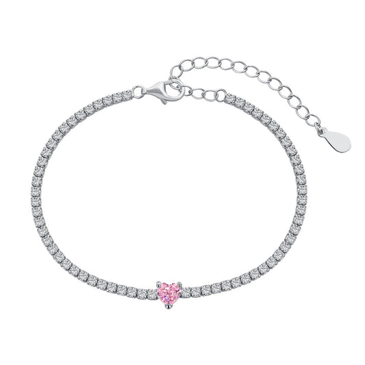 [LuckyStar]0.5 Carat Elegant Romantic Heart Shape Lover Bracelet