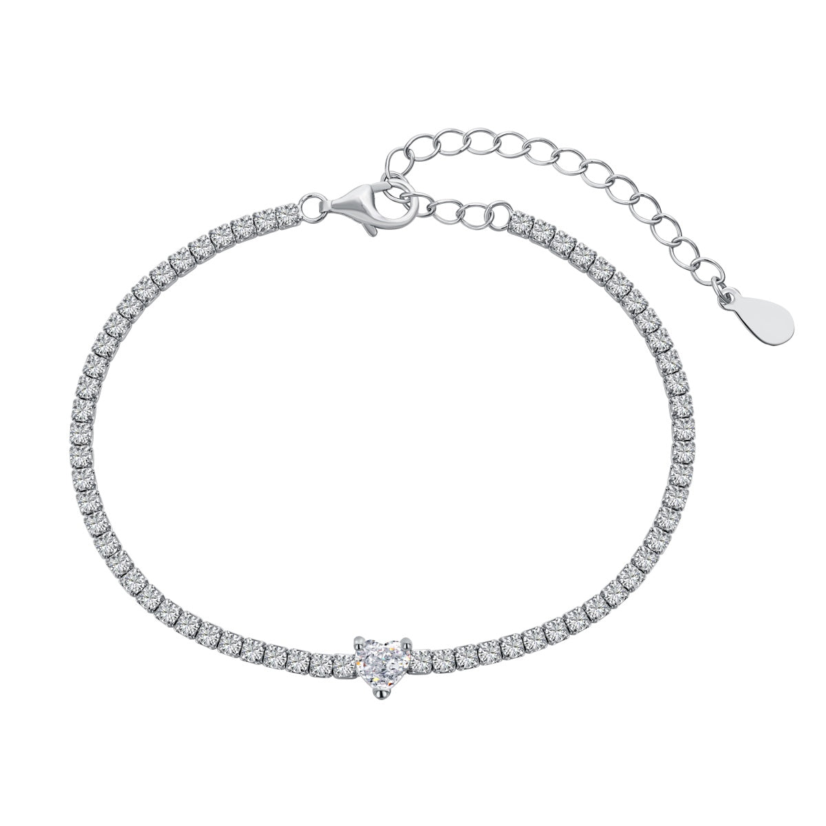 [LuckyStar]0.5 Carat Elegant Romantic Heart Shape Lover Bracelet
