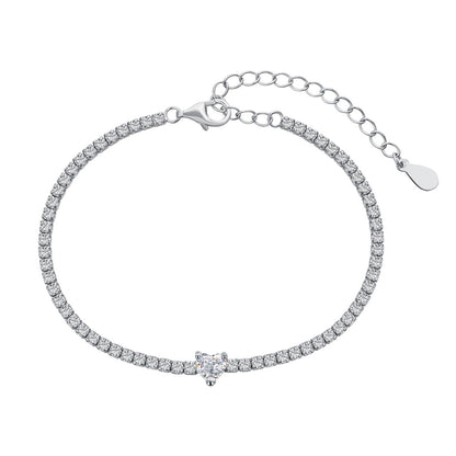 [LuckyStar]0.5 Carat Elegant Romantic Heart Shape Lover Bracelet