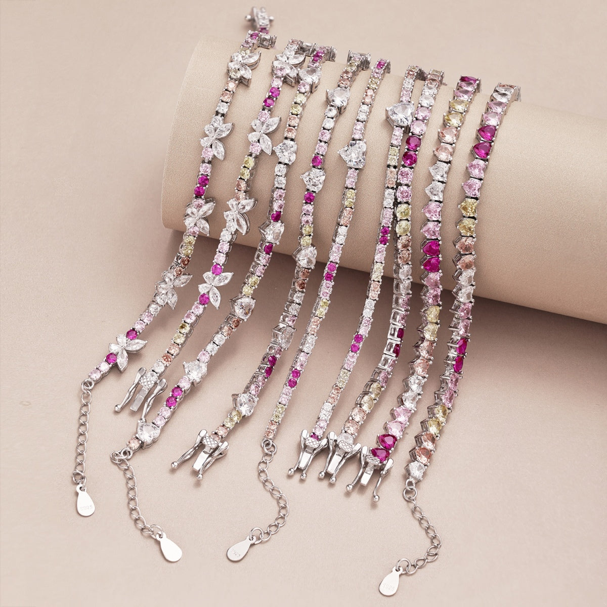 [LuckyStar]Romantic Heart Shape Round Cut Lover Bracelet