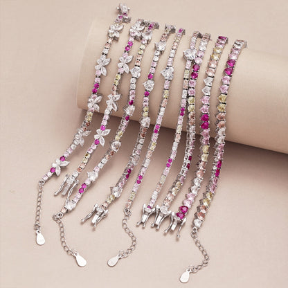 [LuckyStar]Romantic Heart Shape Round Cut Lover Bracelet