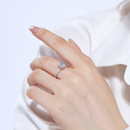 [LuckyStar]2.0 Carat Dazzling Sparkling Radiant Cut Party Ring