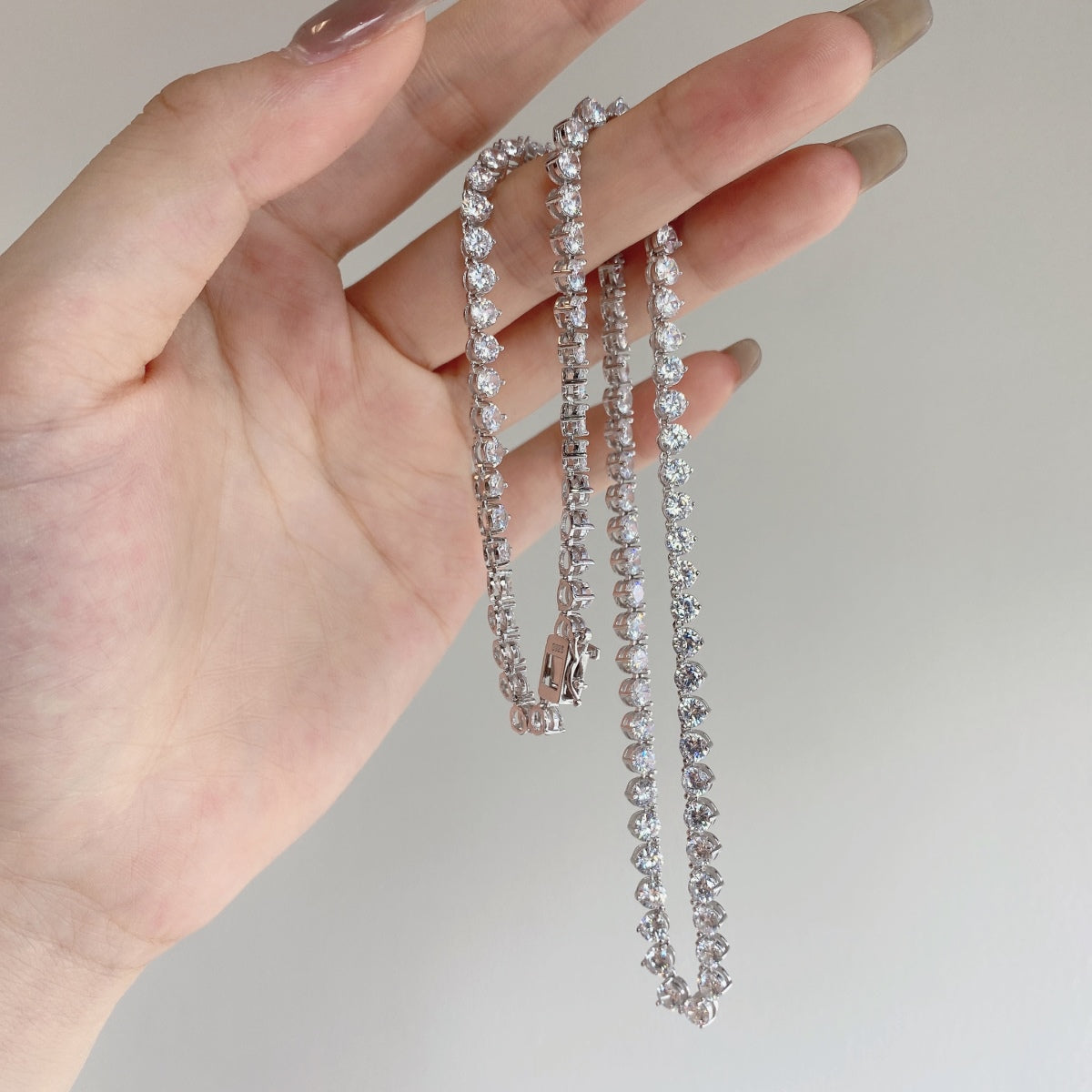 [LuckyStar]Ornate Heart Cut Tennis Necklace