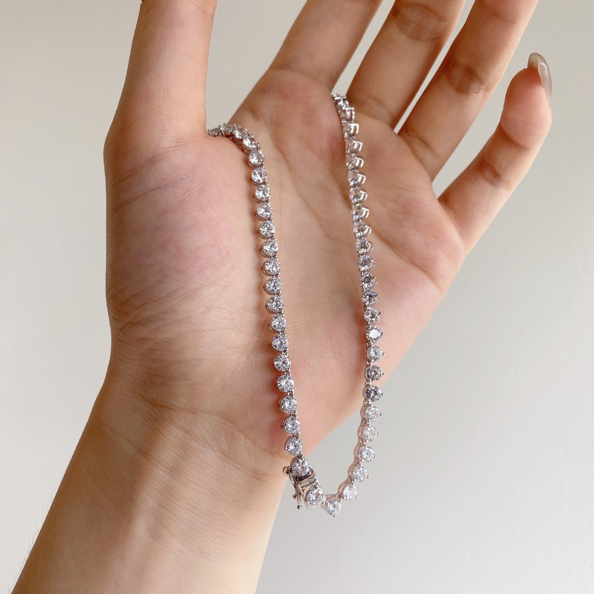 [LuckyStar]Ornate Heart Cut Tennis Necklace