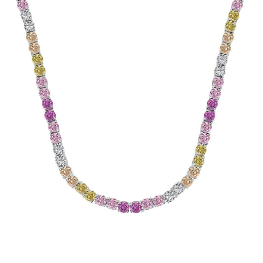 [LuckyStar]Delicate Colorful Tennis Necklace