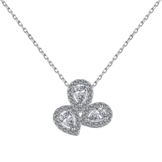 [LuckyStar]Elegant Flower Shape Pear Cut Necklace
