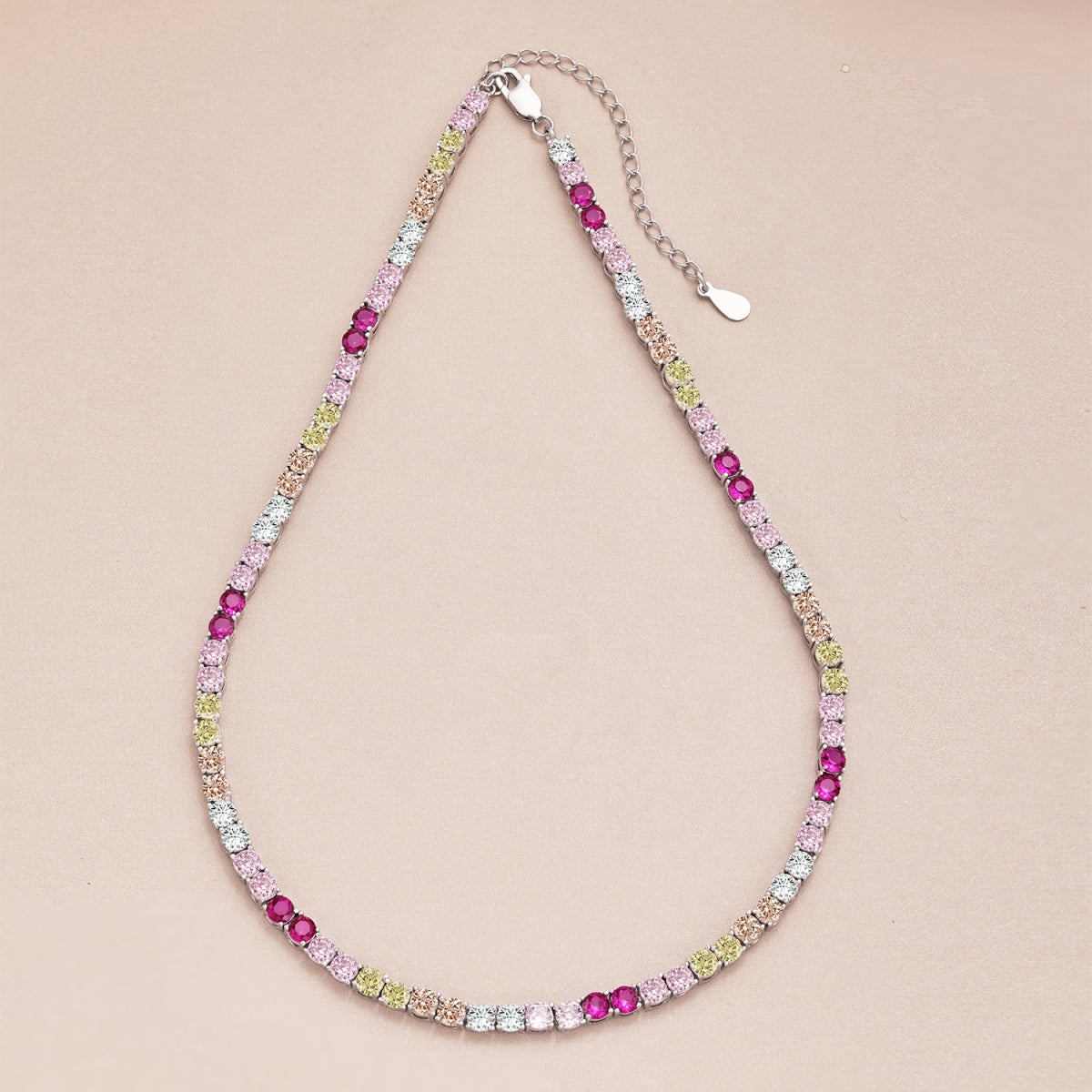 [LuckyStar]Delicate Colorful Tennis Necklace