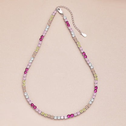 [LuckyStar]Delicate Colorful Tennis Necklace