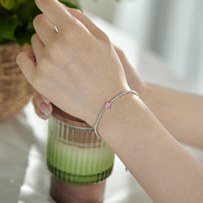 [LuckyStar]0.5 Carat Elegant Romantic Heart Shape Lover Bracelet