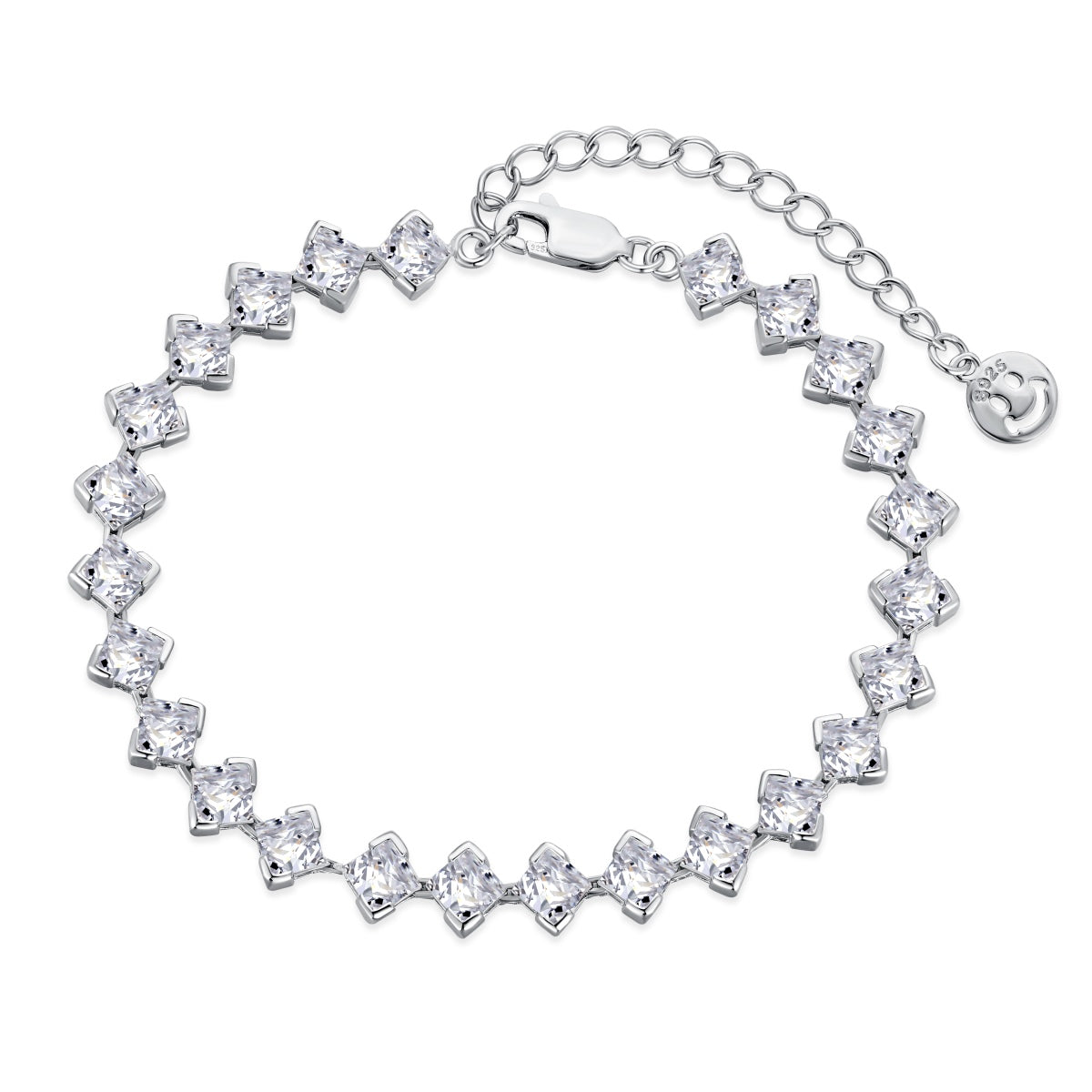 [LuckyStar]0.5 Carat Ornate Princess Cut Daily Bracelet