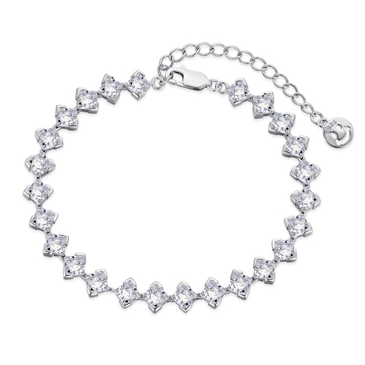 [LuckyStar]0.5 Carat Ornate Princess Cut Daily Bracelet