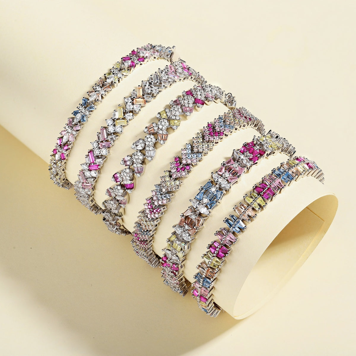 [LuckyStar]Ornate Sparkling Round Cut Party Bracelet