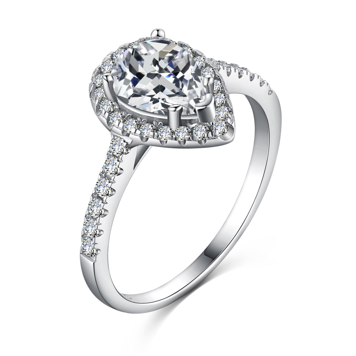 [LuckyStar]1.0 Carat Luxurious Resplendent Water Drop Shape Wedding Ring
