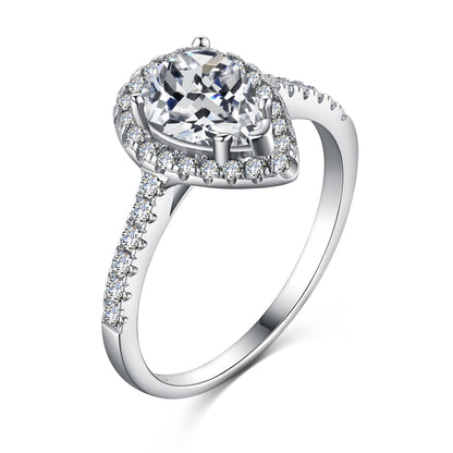 [LuckyStar]1.0 Carat Luxurious Resplendent Water Drop Shape Wedding Ring