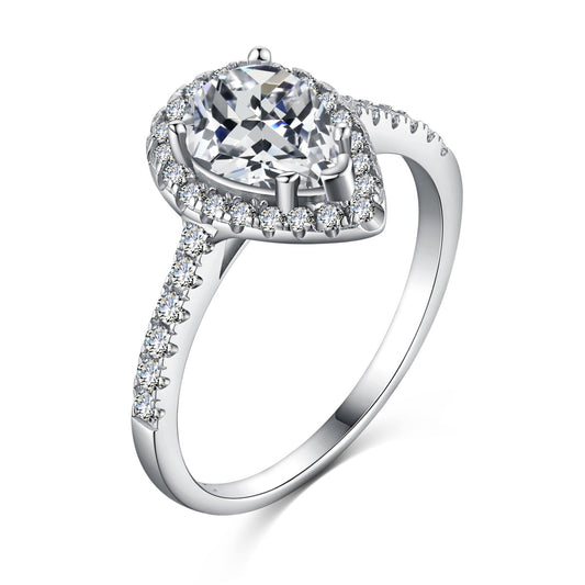 [LuckyStar]1.0 Carat Luxurious Resplendent Water Drop Shape Wedding Ring
