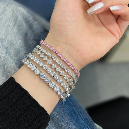 [LuckyStar]0.5 Carat Ornate Princess Cut Daily Bracelet
