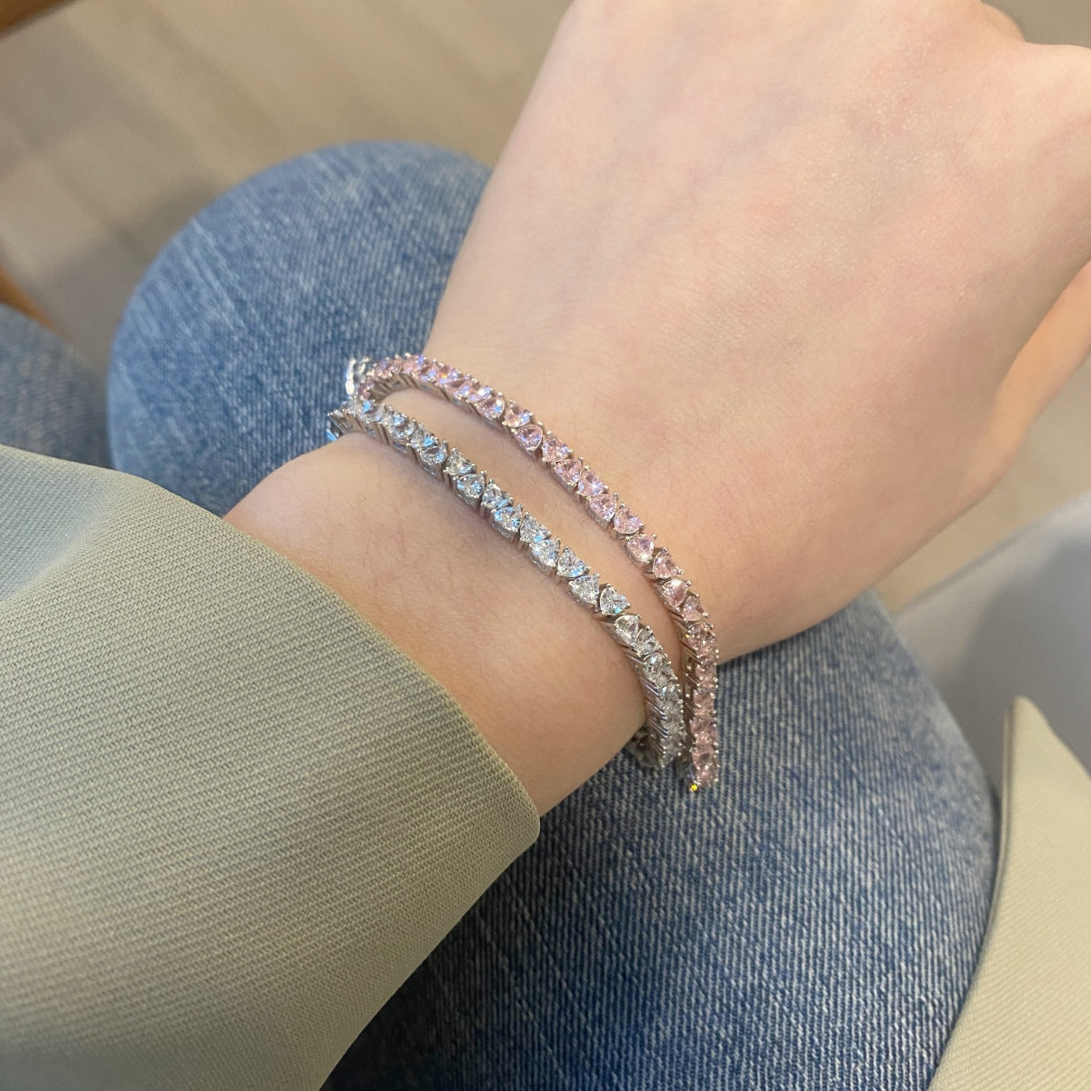 [LuckyStar]Dazzling Romantic Heart Shape Lover Bracelet