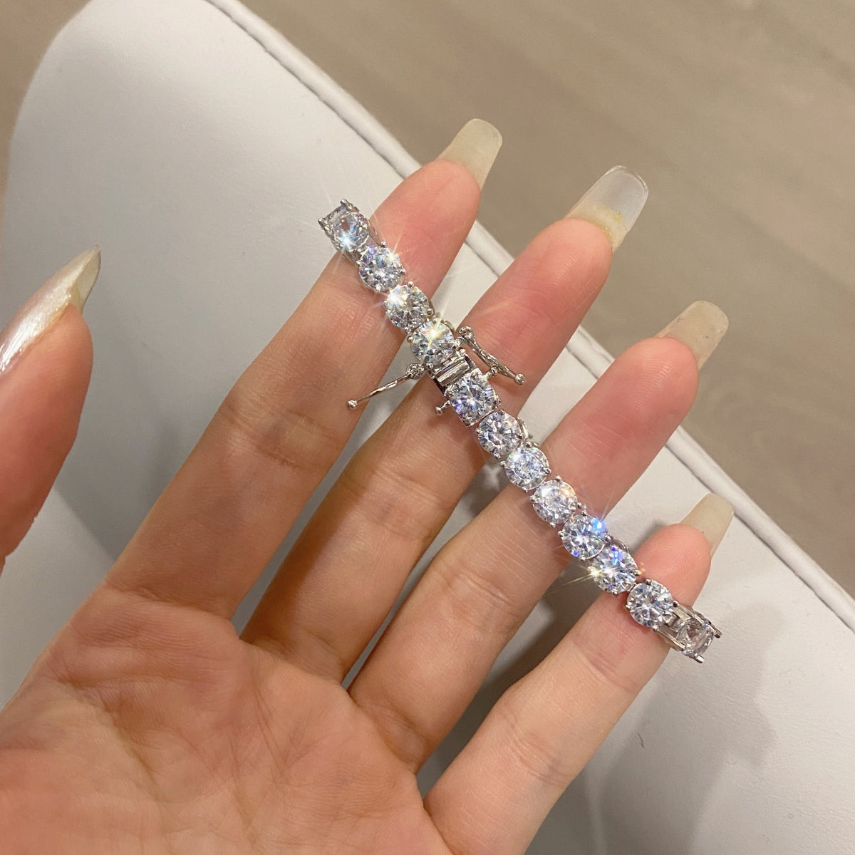 [LuckyStar]Ornate Sparkling Round Cut Wedding Bracelet