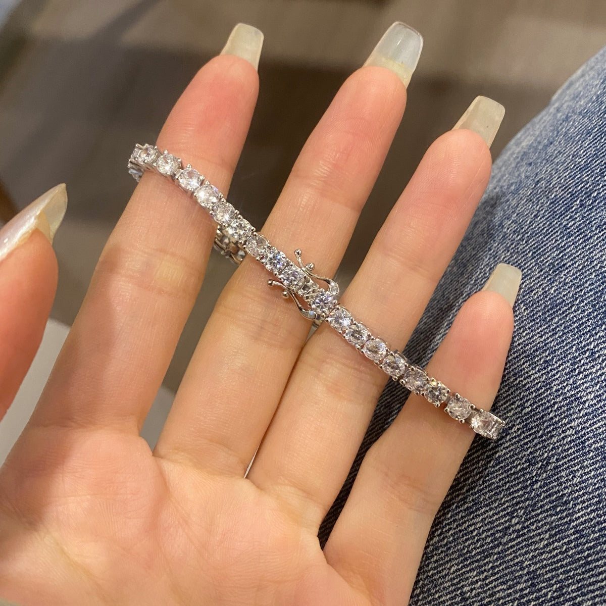 [LuckyStar]Luxurious Ornate Round Cut Tennis Bracelet