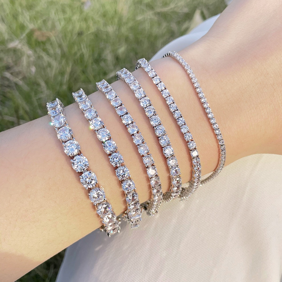 [LuckyStar]0.75 Carat Dazzling Round Cut Wedding Bracelet