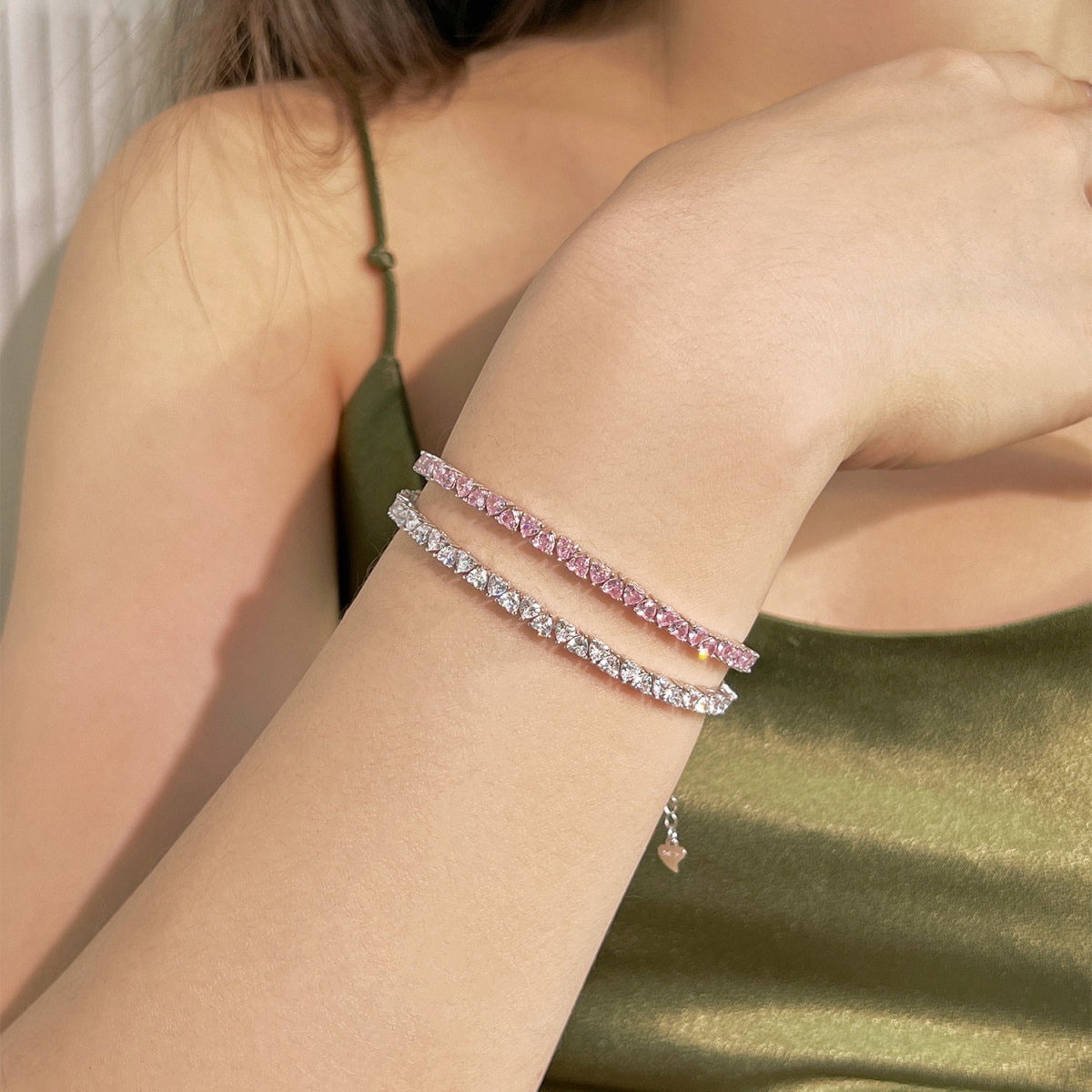 [LuckyStar]Dazzling Romantic Heart Shape Lover Bracelet