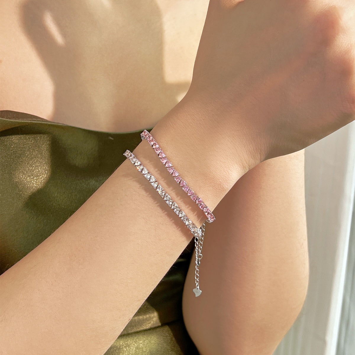[LuckyStar]Dazzling Romantic Heart Shape Lover Bracelet