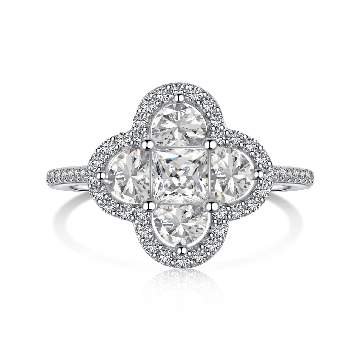 [LuckyStar]Luxurious Eternity Flower Shape Banquet Ring