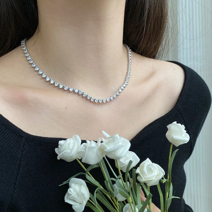 [LuckyStar]Ornate Heart Cut Tennis Necklace