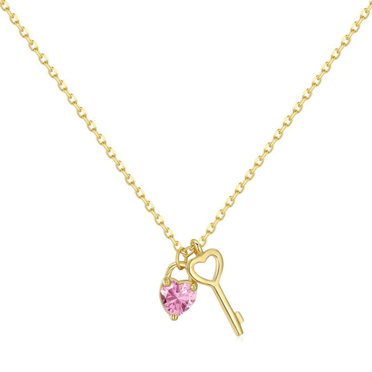 [LuckyStar]Unique Heart Shape Key Pendent Necklace